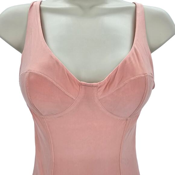 Free People We Are HAH Womans size S Eyes on Top Bodysuit Copper Rose Pink NEW - Picture 2 of 9
